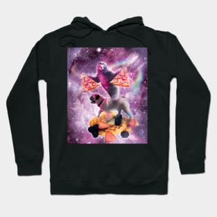 Space Pizza Sloth On Pug Unicorn On Waffles Hoodie